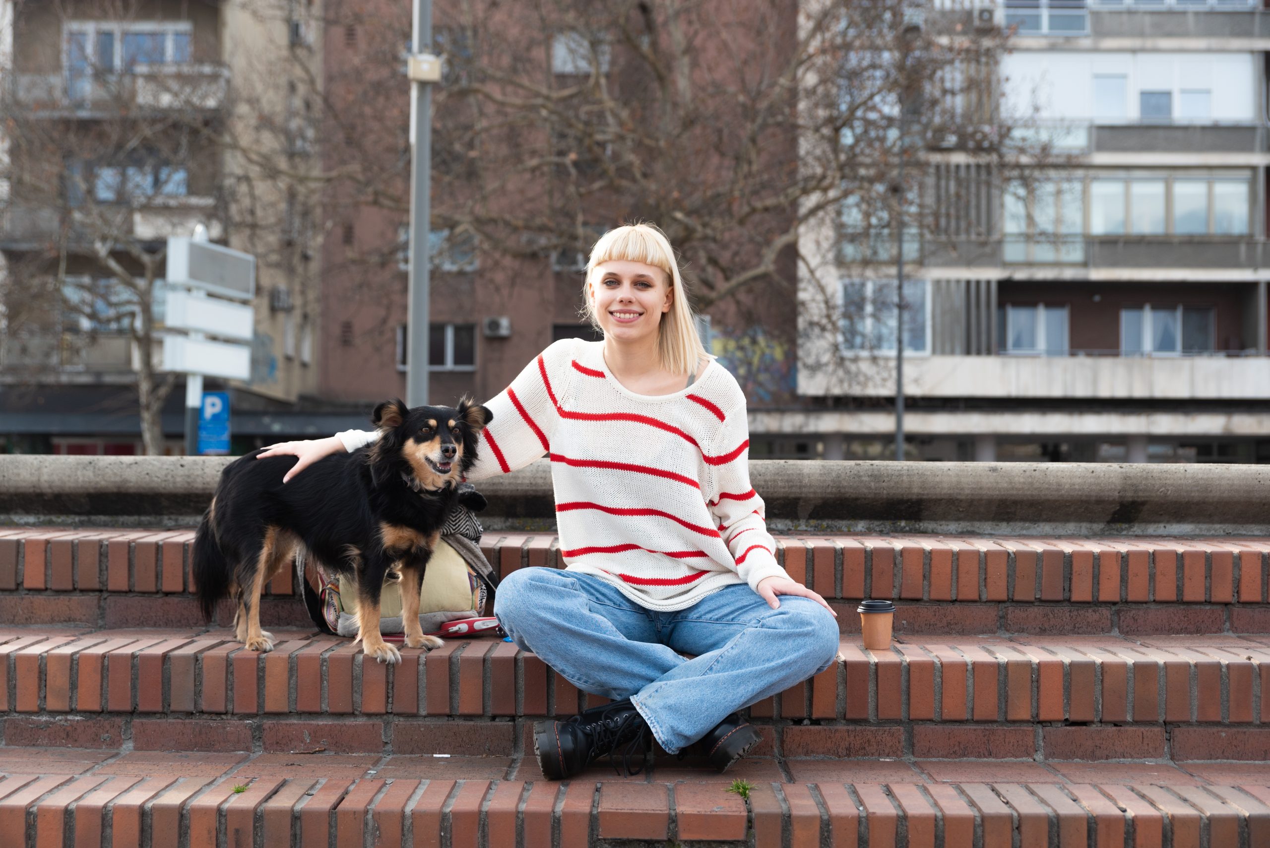 vrouw met hond