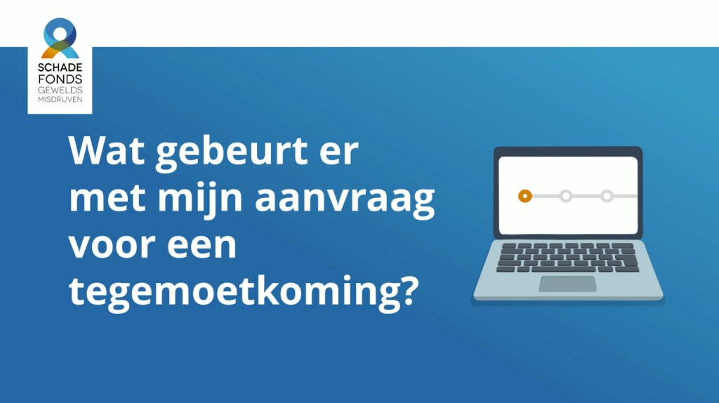 Fragment van video die uitleg geeft wat er gebeurt met een aanvraag bij het Schadefonds Geweldsmisdrijven.